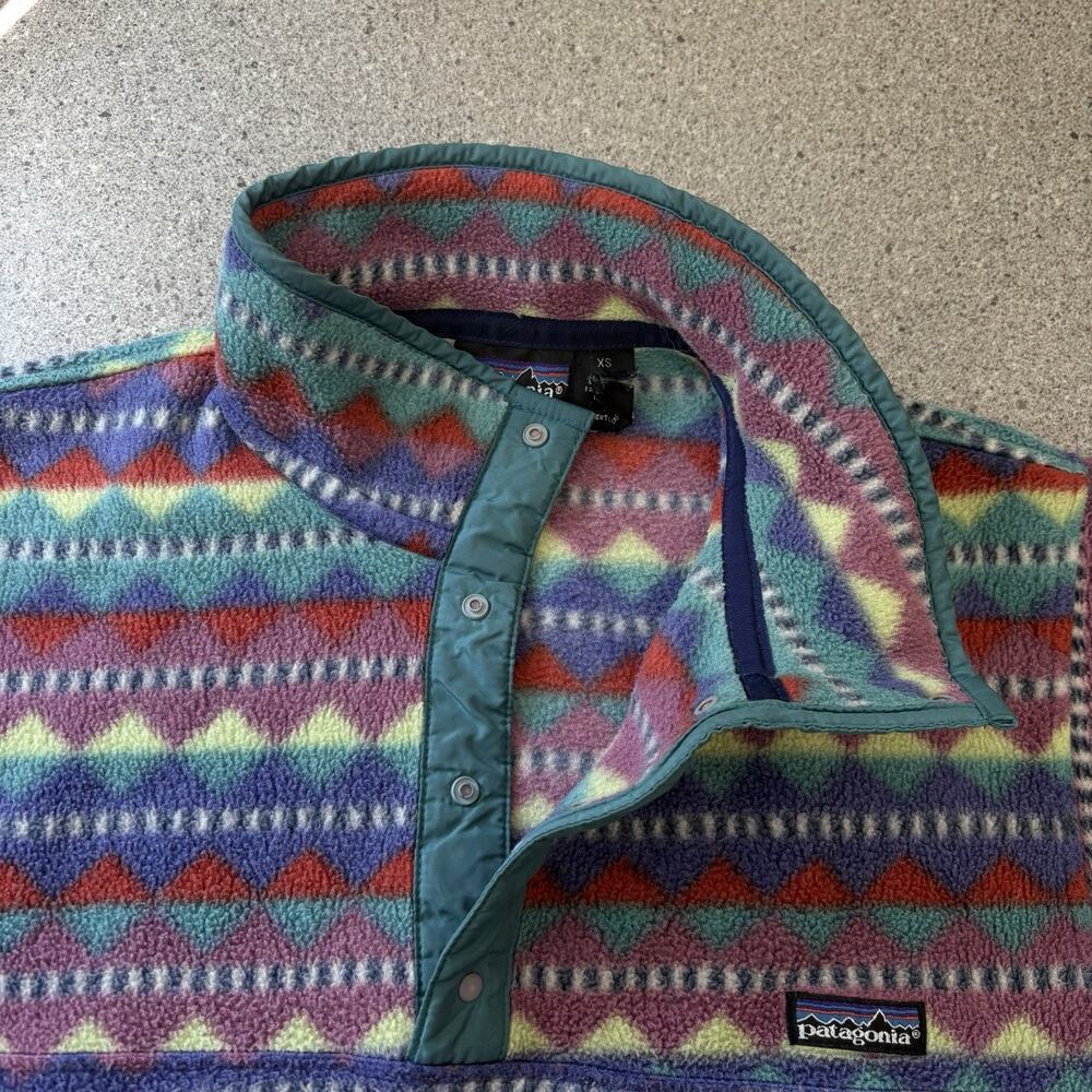 Patagonia Aztec Fleece Jacket Snap T Pullover Synchilla XS Vintage Made In USA - Picture 11 of 16